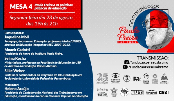 Ciclo de Diálogos Paulo Freire 100 anos – Mesa 4