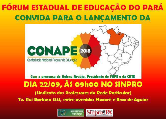 [PA] Lançamento da CONAPE 2018 no estado do Pará