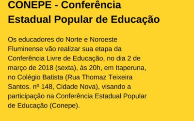 [RJ] Conferência Livre do Norte e Noroeste Fluminense