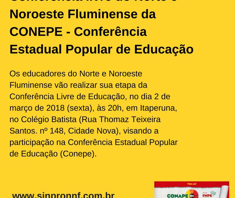 [RJ] Conferência Livre do Norte e Noroeste Fluminense