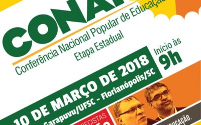 [SC] Conferência Nacional Popular de Educação realiza etapa estadual dia 10 de março