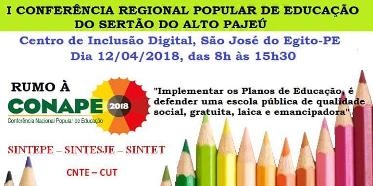 [PE] I Conferência Regional Popular de Educação do Sertão do Alto Pajeú