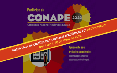 CONAPE 2022: prazo para envio de trabalhos é prorrogado para o dia 30 de abril