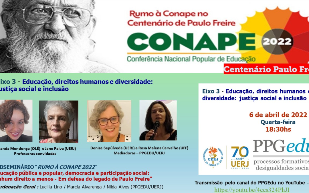 [RJ] Webseminário Rumo à Conape 2022 será realizado no dia 6 de abril