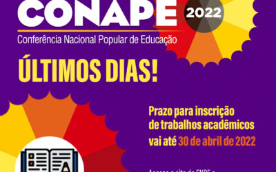 Últimos dias para inscrições de trabalho na CONAPE 2022