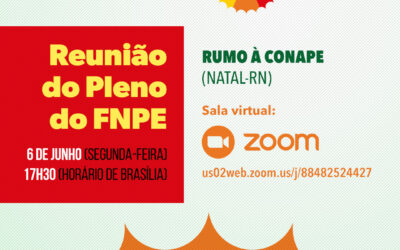 Reunião do Pleno do FNPE será no próximo dia 6 de junho