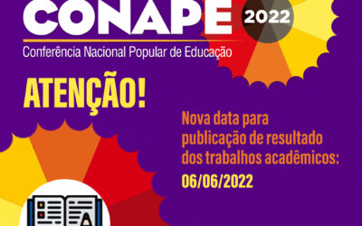 Nova data para publicação de resultado dos trabalhos acadêmicos: 6 de junho